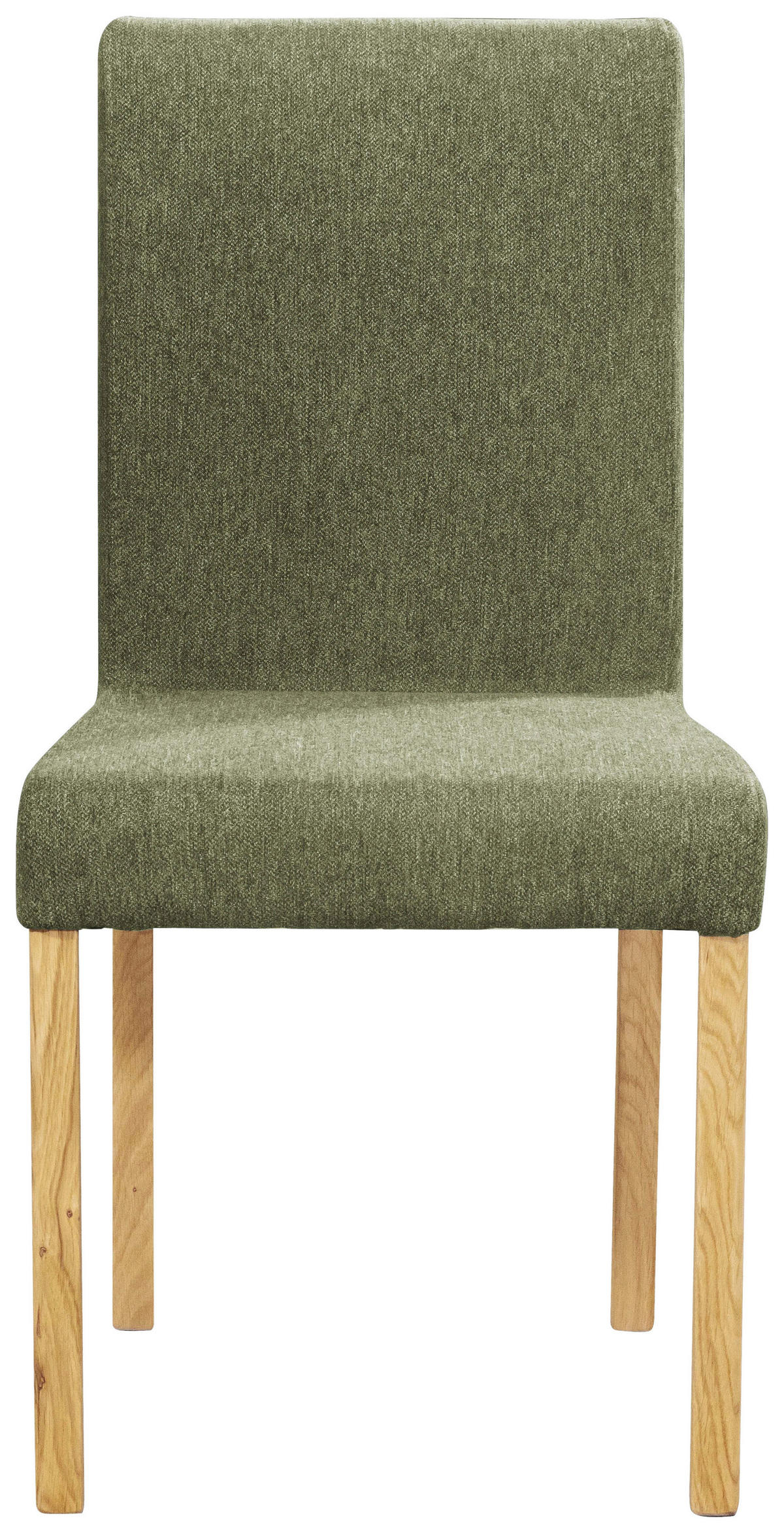 STUHL Webstoff Grün, Eichefarben Eiche vollmassiv  - Eichefarben/Grün, KONVENTIONELL, Holz/Textil (47/94/59cm) - Linea Natura