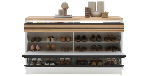 SCHUHKIPPER  in 160/96/31 cm  - Eichefarben/Anthrazit, Design, Holzwerkstoff/Metall (160/96/31cm) - Dieter Knoll