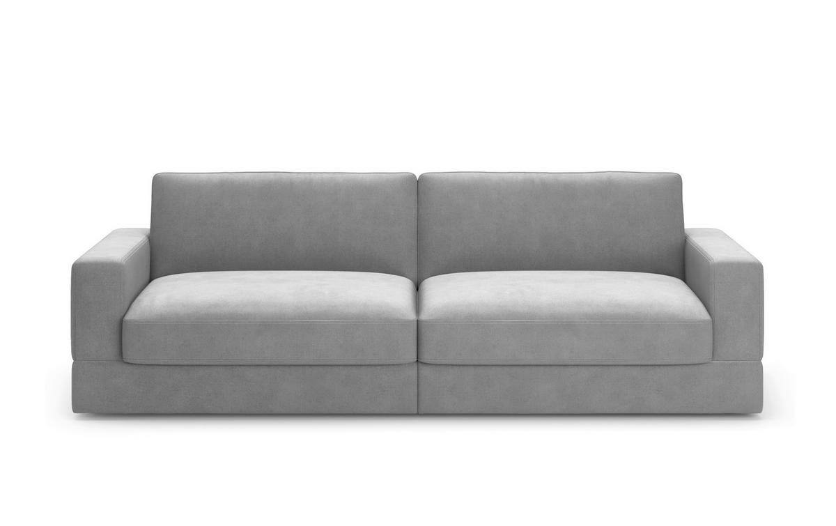 BIGSOFA FABIO E Flachgewebe Grau  - Schwarz/Grau, MODERN, Kunststoff/Textil (264/87/108cm) - Sit & More