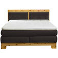 BOXSPRINGBETT 180/200 cm  in Dunkelbraun  - Dunkelbraun, Natur, Holz/Textil (180/200cm) - Linea Natura