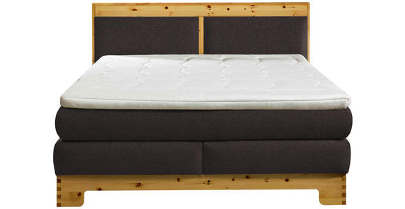 BOXSPRINGBETT 180/200 cm  in Dunkelbraun  - Dunkelbraun, Natur, Holz/Textil (180/200cm) - Linea Natura