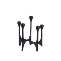 KERZENHALTER - Schwarz, Design, Metall (27/29/26cm) - Ambia Home