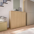 SCHUHSCHRANK 109,2/99,1/34,9 cm  - Eichefarben/Grau, MODERN, Holzwerkstoff/Kunststoff (109,2/99,1/34,9cm) - Carryhome