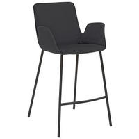 BARHOCKER Mikrofaser Anthrazit, Schwarz Stahl  - Anthrazit/Schwarz, Design, Textil/Metall (53/97/50cm) - Novel