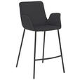 BARHOCKER Mikrofaser Anthrazit, Schwarz Stahl  - Anthrazit/Schwarz, Design, Textil/Metall (53/97/50cm) - Novel