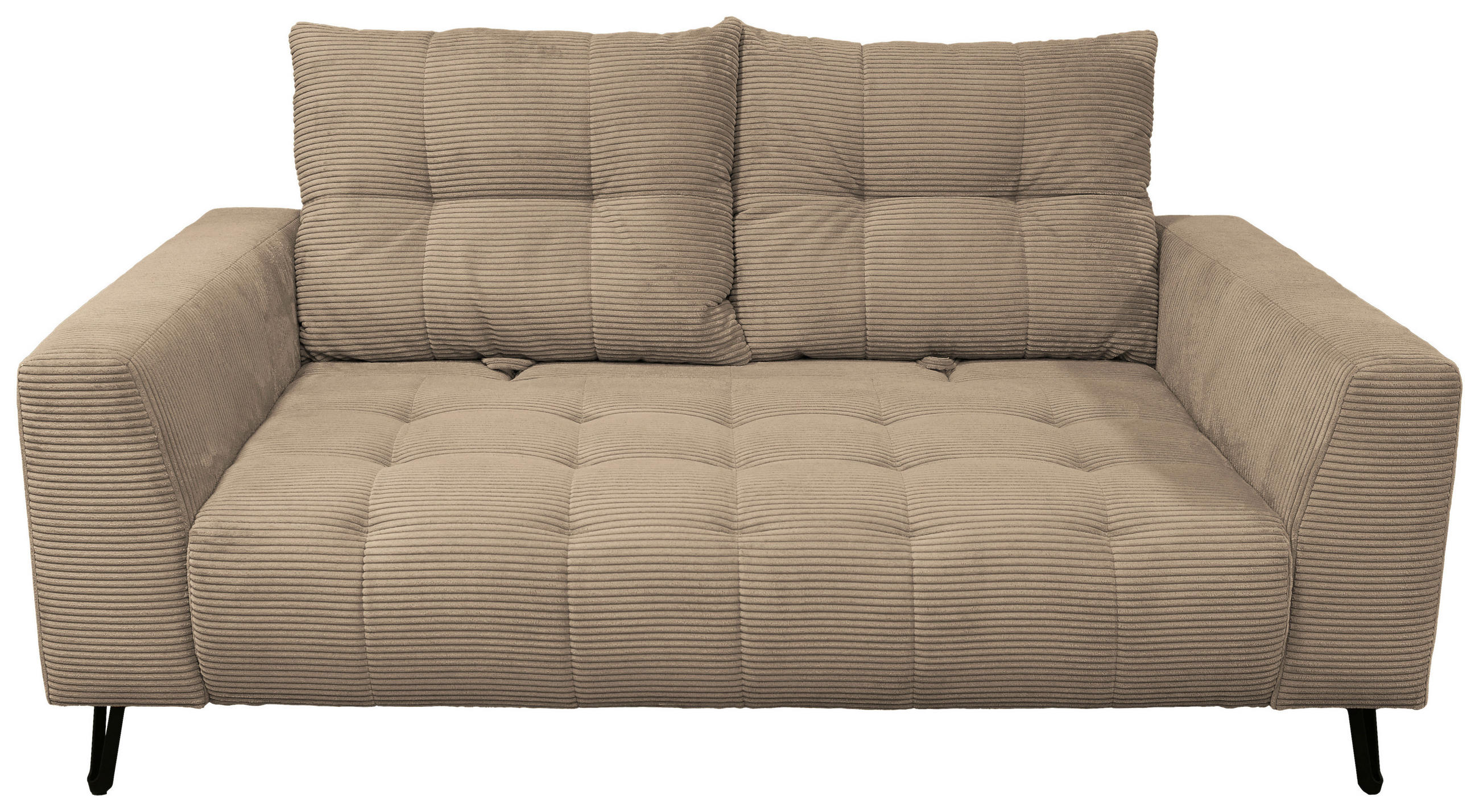 BIGSOFA Cord Beige  - Beige/Schwarz, KONVENTIONELL, Textil/Metall (246/100/116cm) - Carryhome