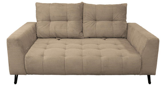 BIGSOFA  in Cord Beige  - Beige/Schwarz, KONVENTIONELL, Textil/Metall (246/100/116cm) - Carryhome