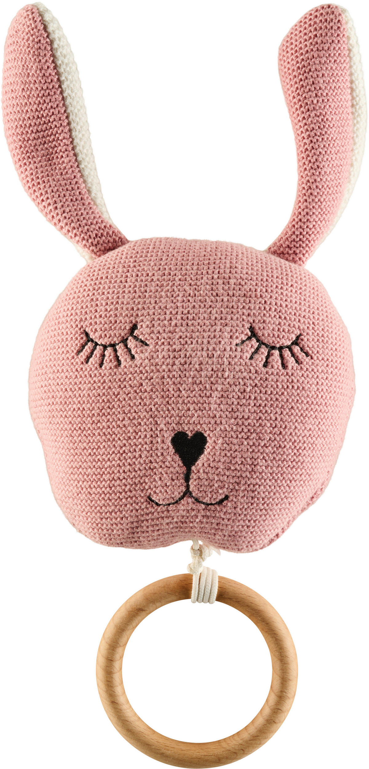 NAŤAHOVACIA HRAČKA S MELÓDIOU - pink/prírodná farba, Basics, drevo/textil (13/13cm) - Avelia