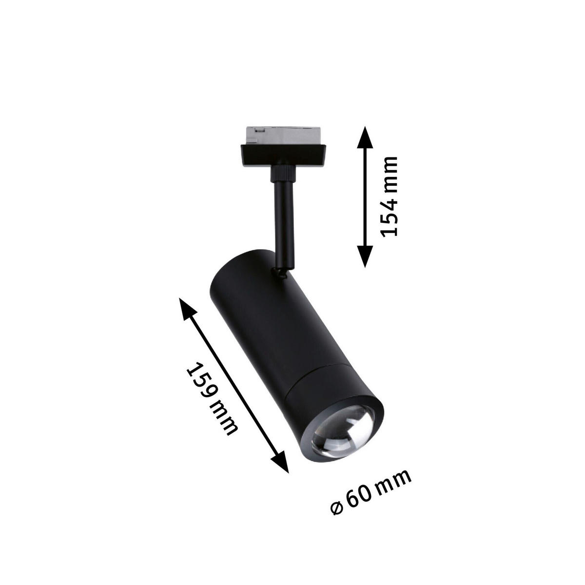 SCHIENENSYSTEM-STRAHLER URail Tarie 15,9/16,05 cm  - Schwarz, Basics, Kunststoff (15,9/16,05cm) - Paulmann