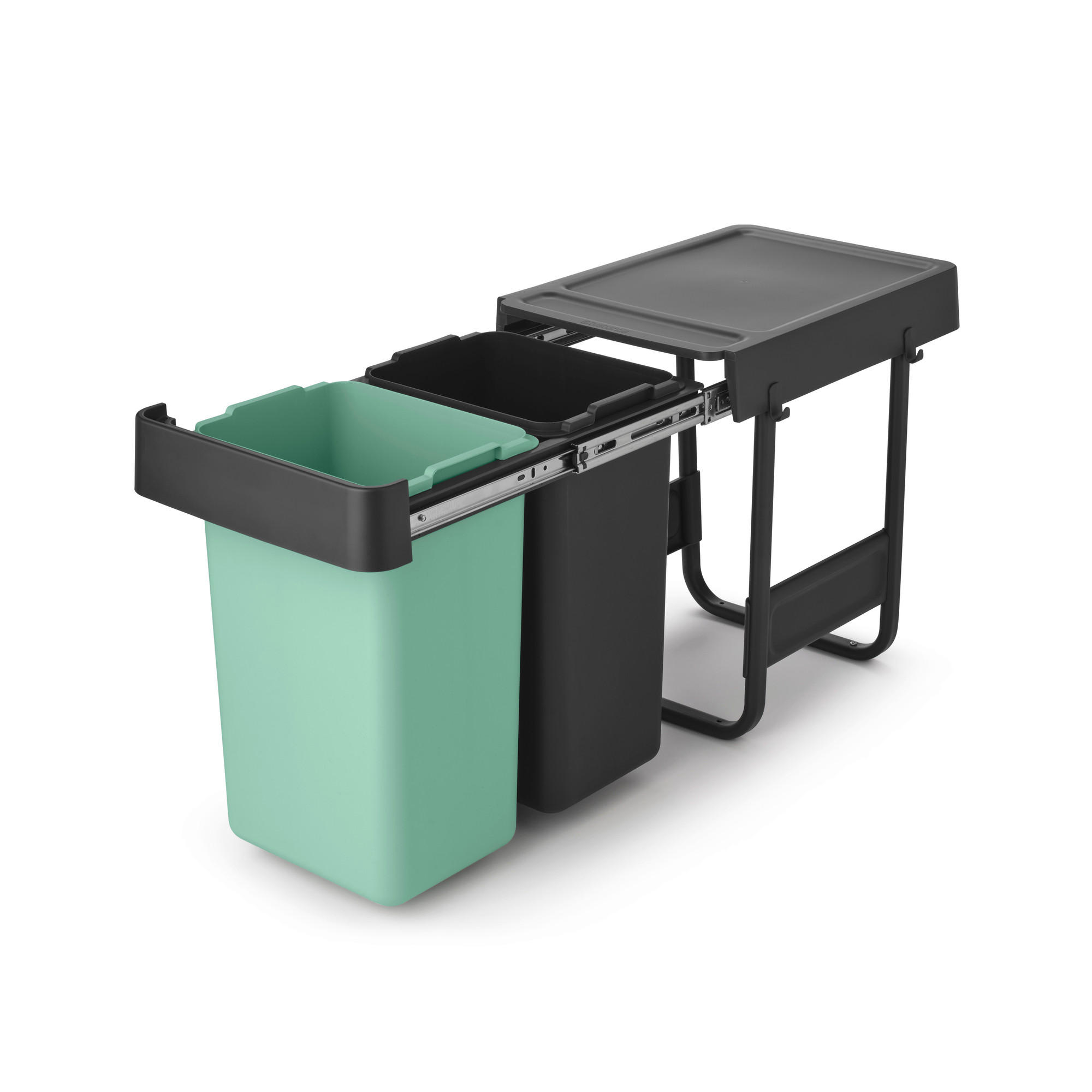 EINBAUABFALLSAMMLER SORT & GO 30 L  - Anthrazit/Grün, Basics, Kunststoff (30,4/43,4/48,1cm) - Brabantia