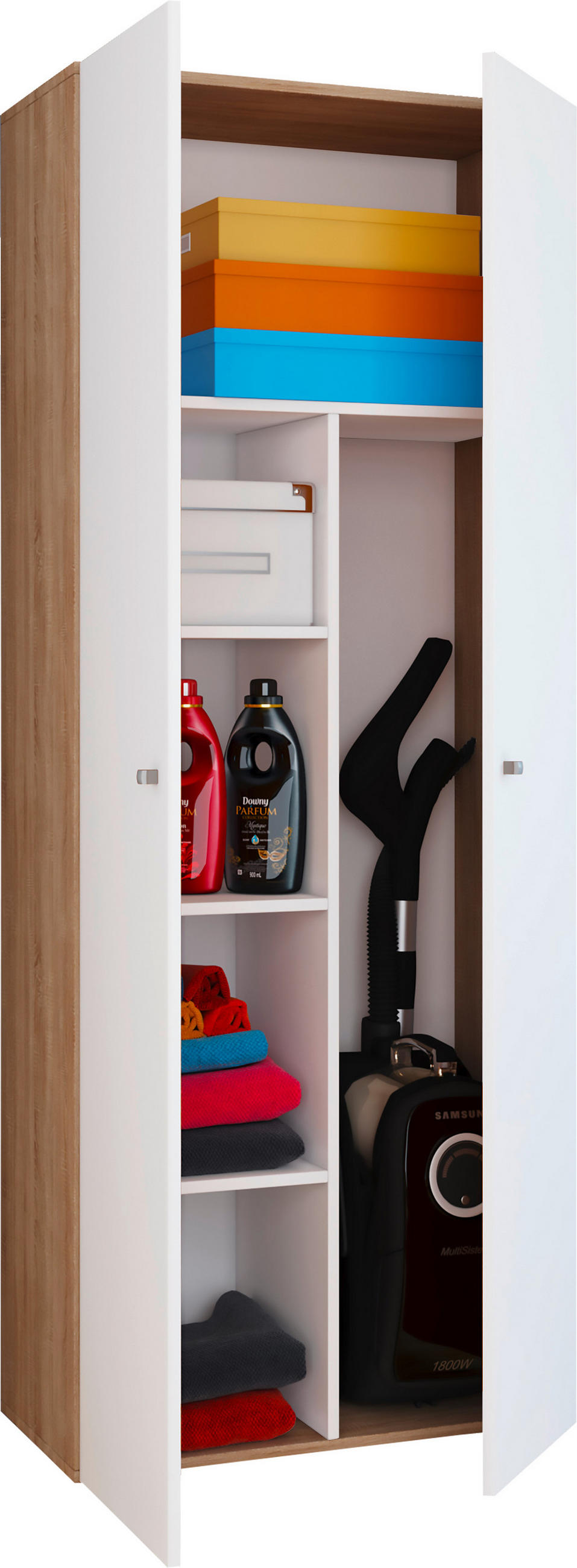 MULTISKÅP 70/178/39 cm 2-dörrar - vit/Sonoma ek, Design, trämaterial/plast (70/178/39cm) - MID.YOU