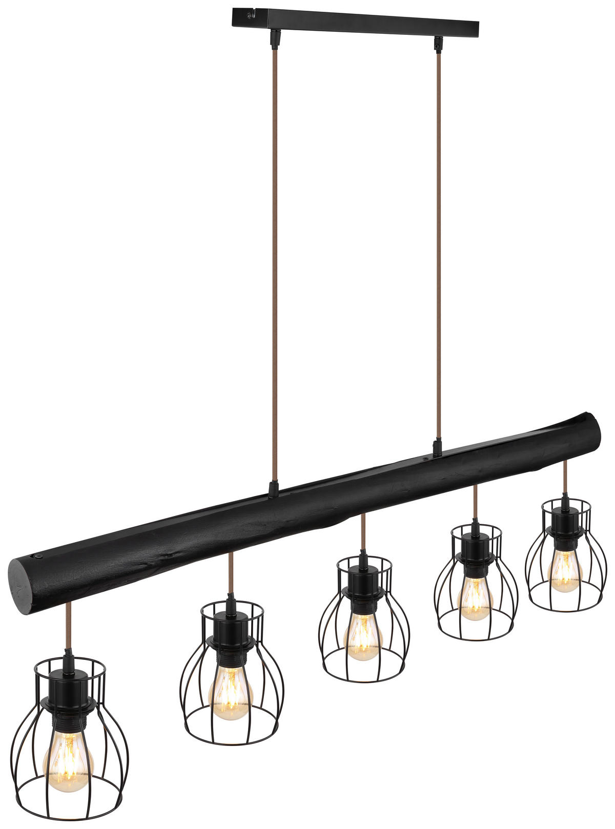 HÄNGELEUCHTE 104/13,6/140 cm    - Schwarz, Basics, Holz/Metall (104/13,6/140cm) - Globo