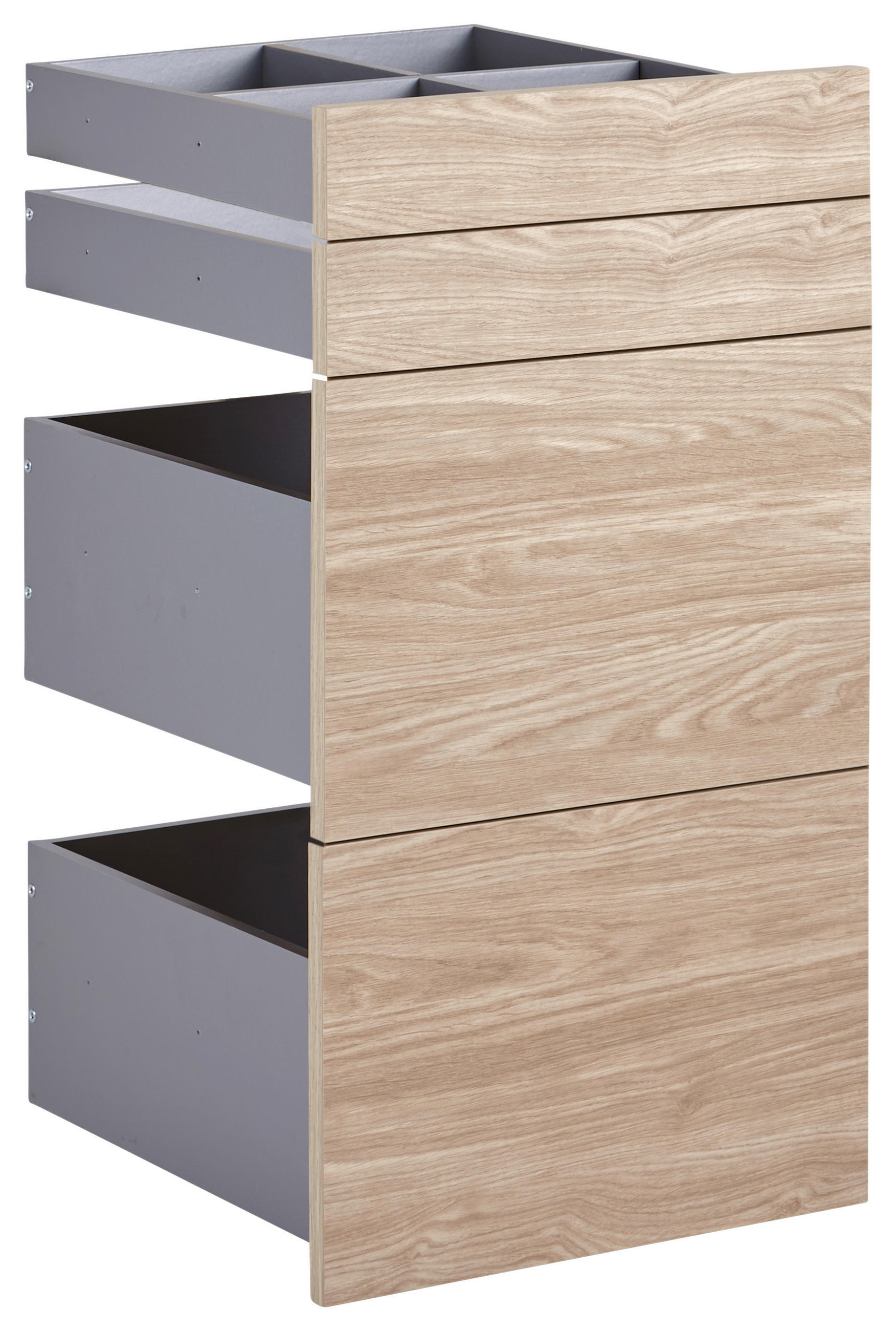 SCHUBLADENSET 45,3/83/46,8 cm Eichefarben  - Eichefarben, KONVENTIONELL, Holzwerkstoff (45,3/83/46,8cm) - Hom`in