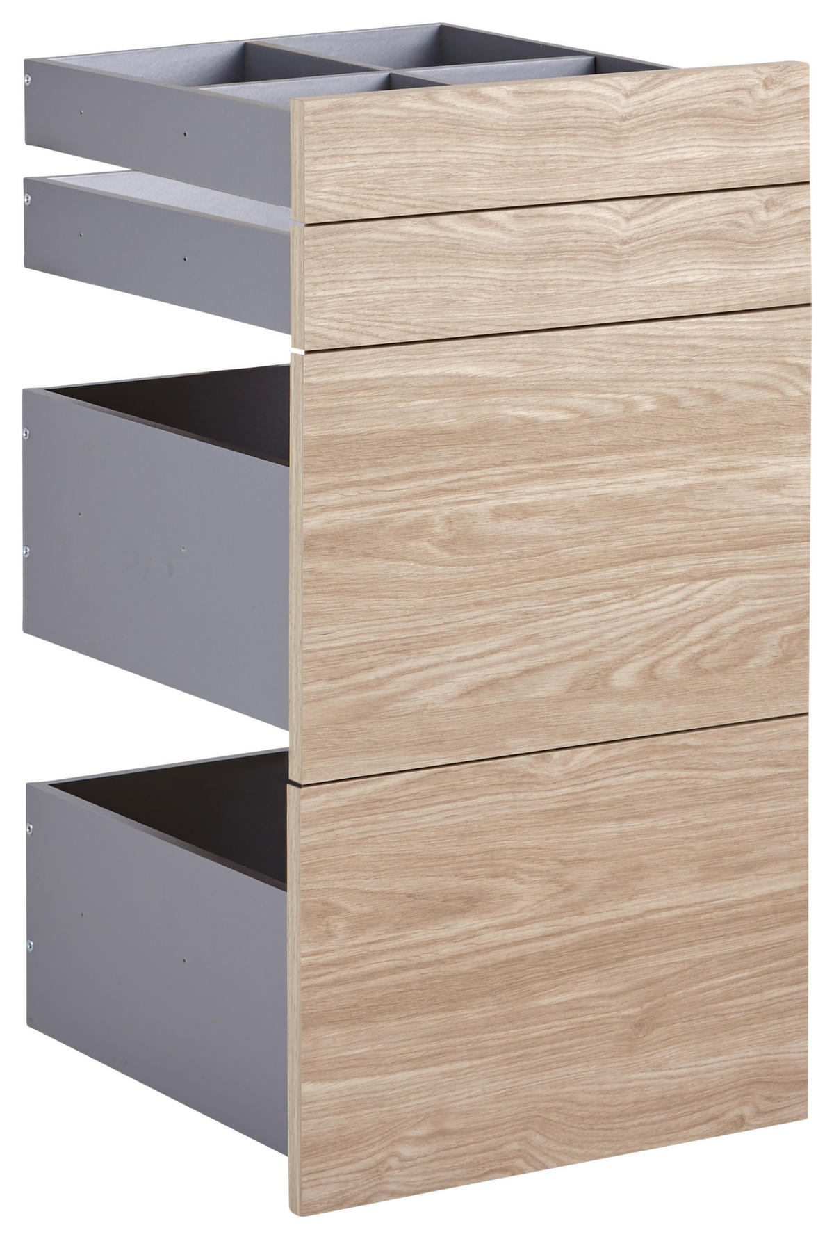 SCHUBLADENSET 45,3/83/46,8 cm   - Eichefarben, Konventionell, Holzwerkstoff (45,3/83/46,8cm) - Hom`in