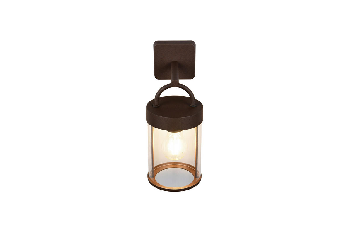 VÄGGLAMPA FÖR UTOMHUS - klar/rostfärgad, Lifestyle, metall/plast (12,5/18/29cm)