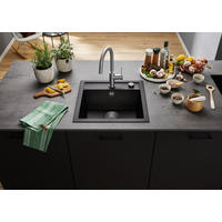 SPÜLE 525871  - Schwarz, Basics, Stein (51,5/19/51cm) - Blanco