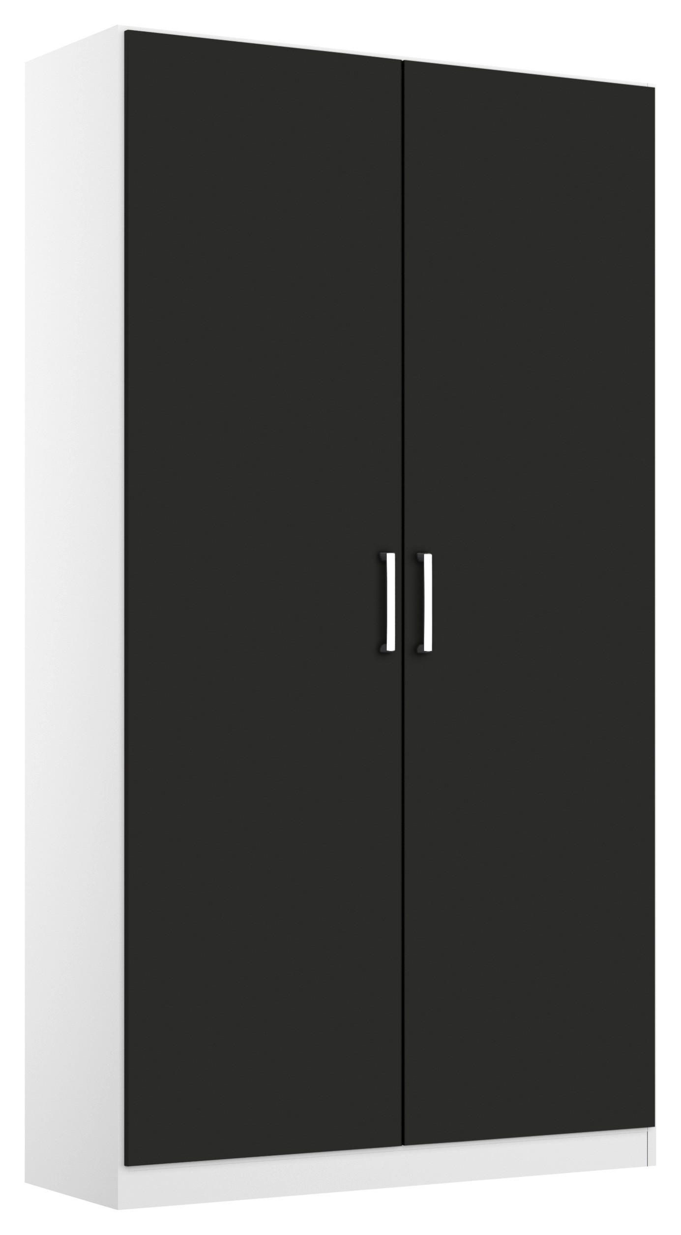 DREHTÜRENSCHRANK 91/197/54 cm 2-türig Grau, Weiß  - Chromfarben/Weiß, MODERN, Holzwerkstoff/Kunststoff (91/197/54cm) - Rauch Möbel