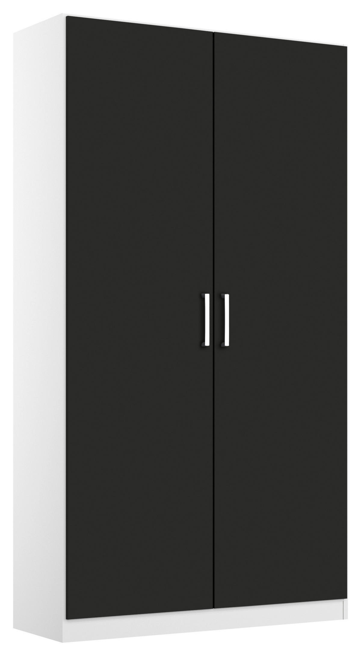 DREHTÜRENSCHRANK in Weiss, Grau  - Chromfarben/Weiss, Modern, Holzwerkstoff/Kunststoff (91/197/54cm) - Rauch Möbel