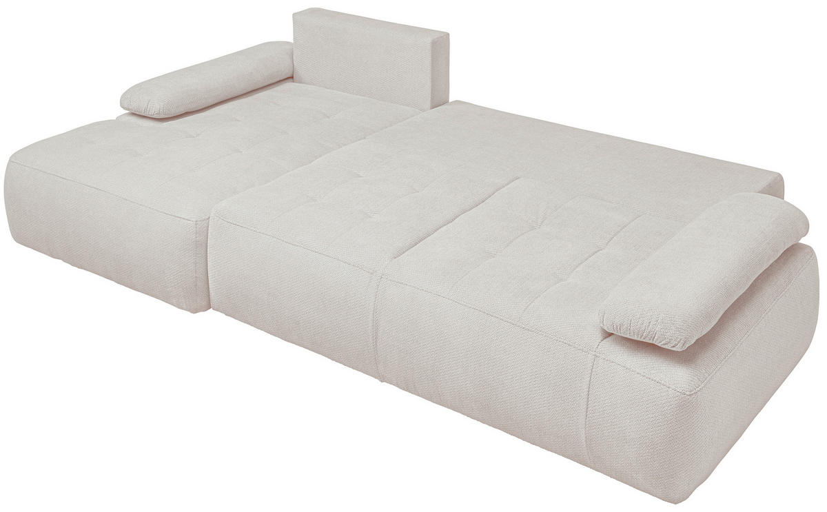 ECKSOFA Weiß Webstoff  - Schwarz/Weiß, KONVENTIONELL, Kunststoff/Textil (162/282cm) - Carryhome