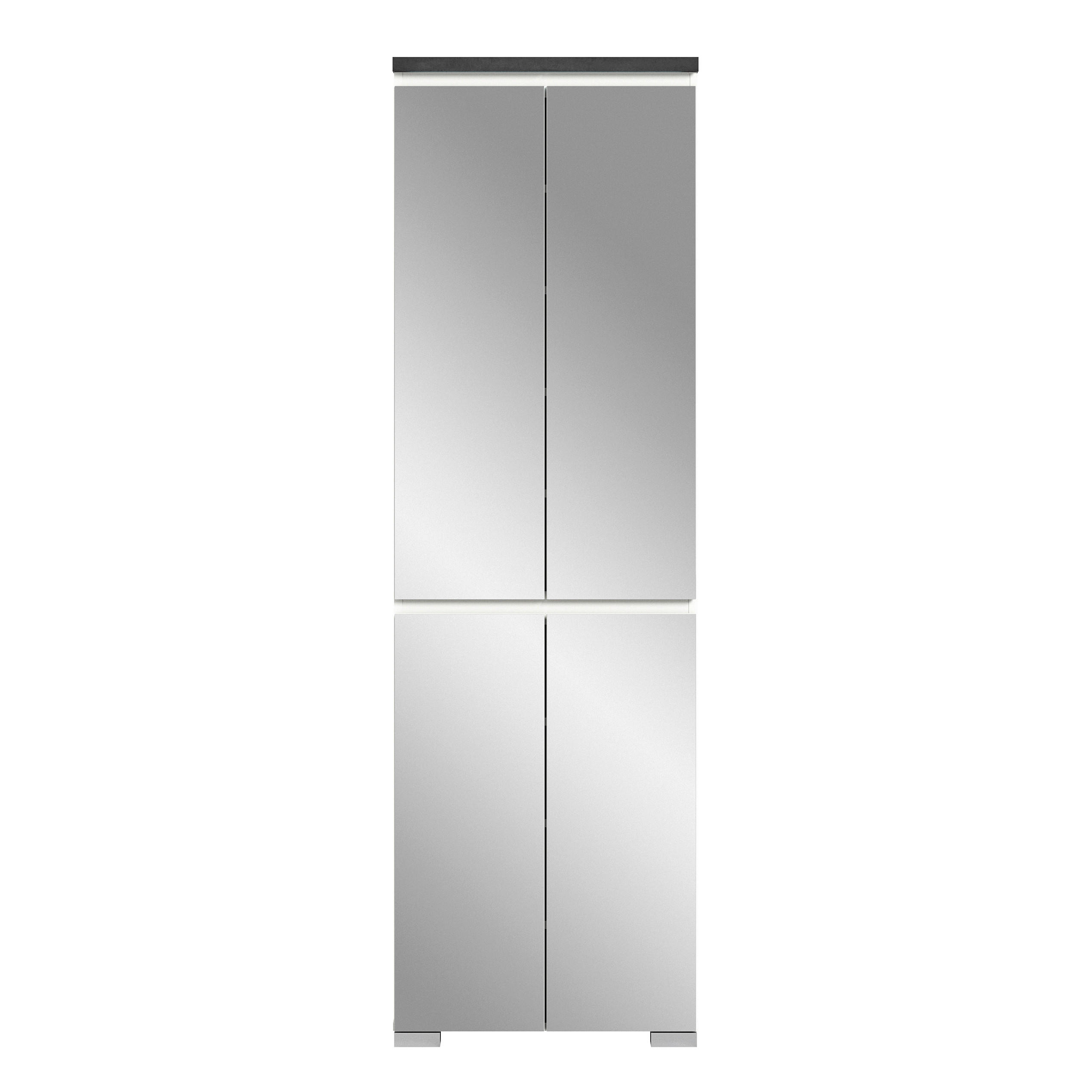 SCHUHSCHRANK  in 60/194/40 cm  - Silberfarben/Weiß, MODERN, Holzwerkstoff (60/194/40cm)