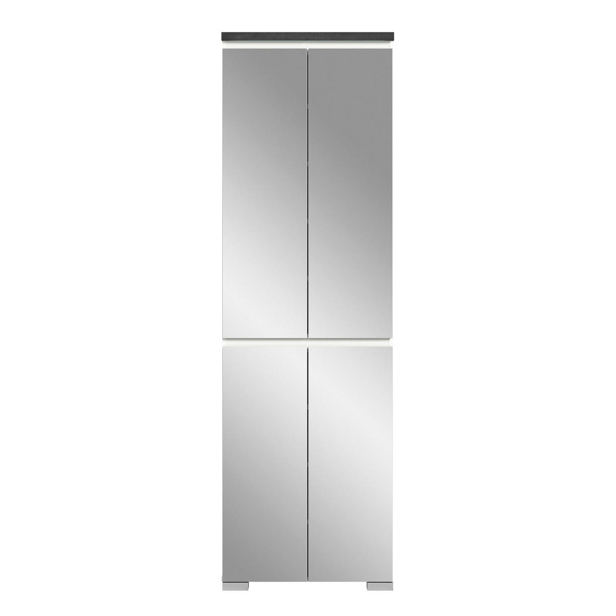 SCHUHSCHRANK  in 60/194/40 cm  - Silberfarben/Weiß, MODERN, Holzwerkstoff (60/194/40cm)