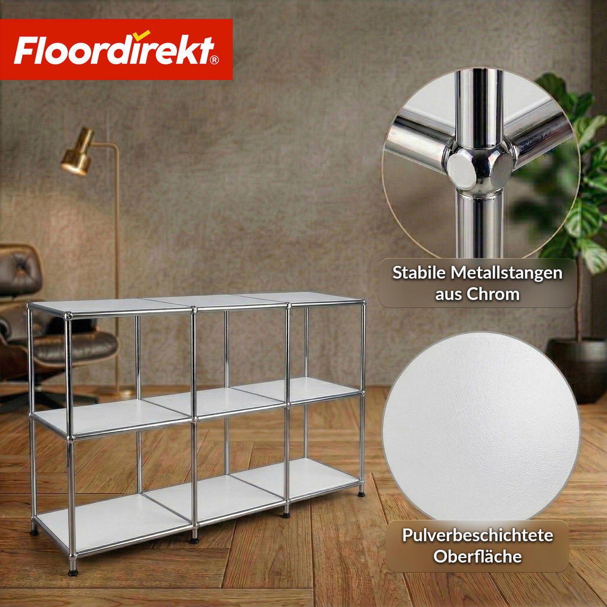 SIDEBOARD Concept Epure MK-018 116/82/40 cm  - Weiß, Basics, Metall (116/82/40cm) - Floordirekt