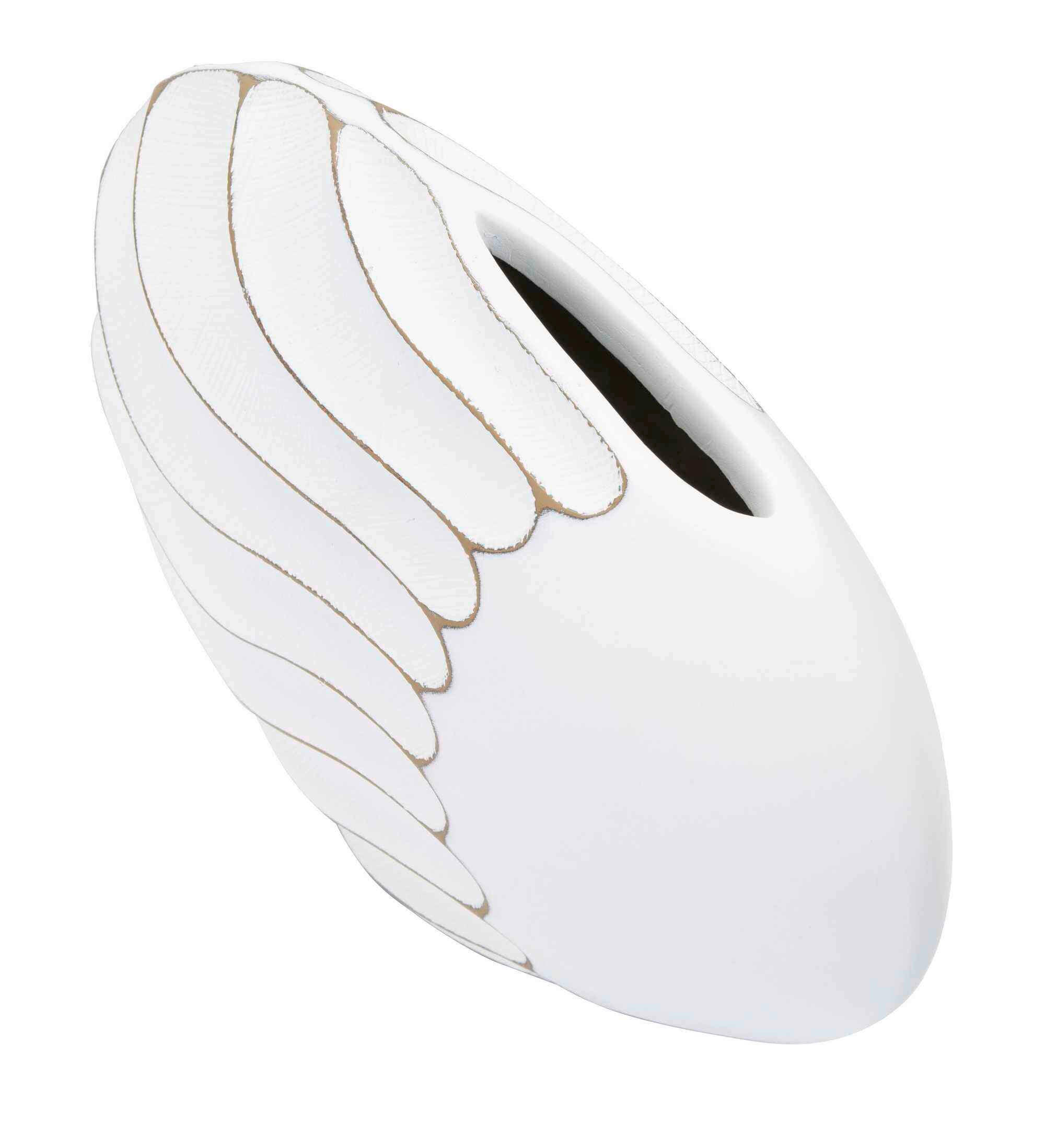 Vase Polyresin Lines  - Weiß, Basics, Kunststoff (34/24.5/11.5cm)