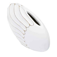 Vase Polyresin Lines  - Weiß, Basics, Kunststoff (34/24.5/11.5cm)