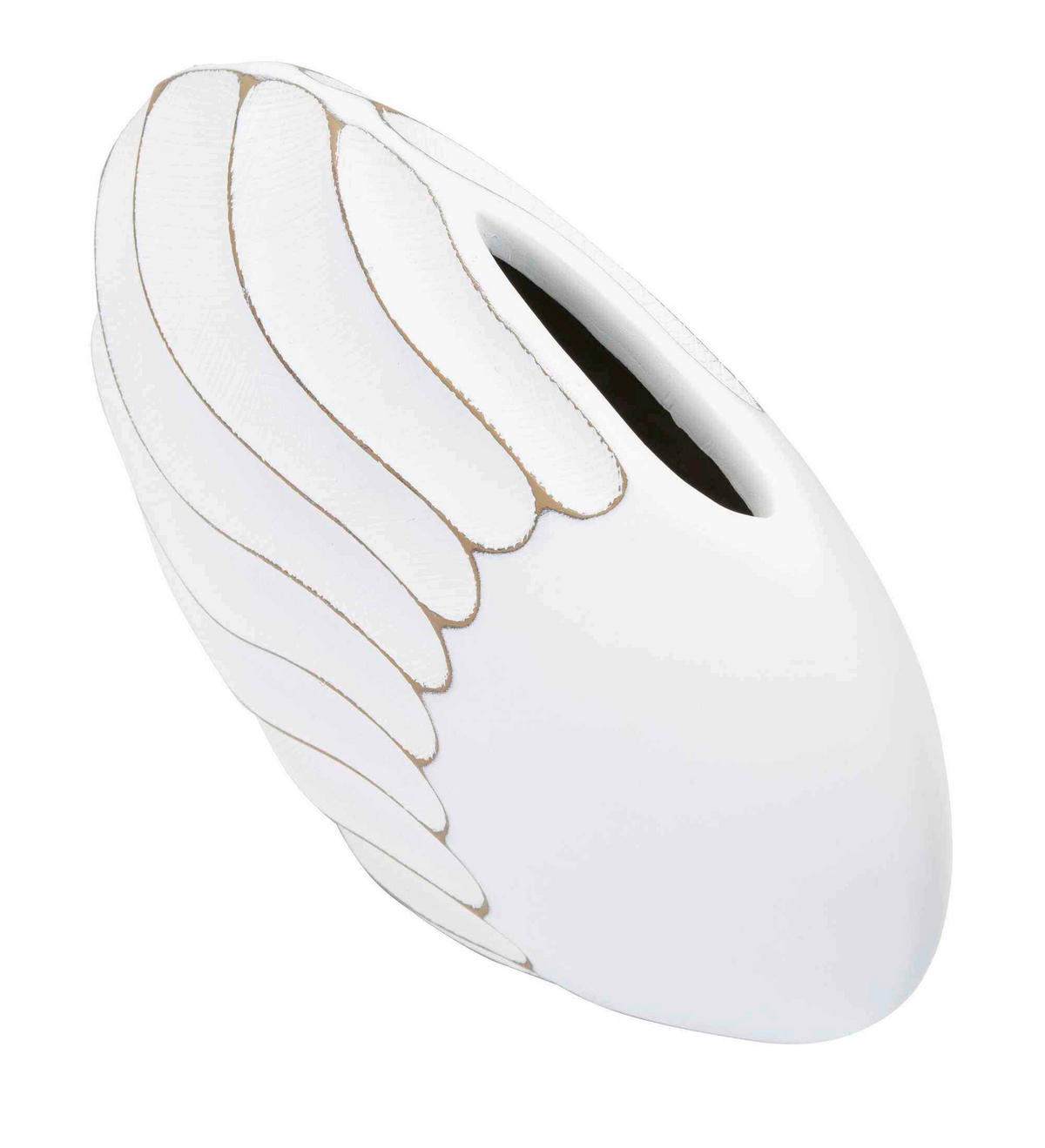 Vase Polyresin Lines  - Weiß, Basics, Kunststoff (34/24.5/11.5cm)