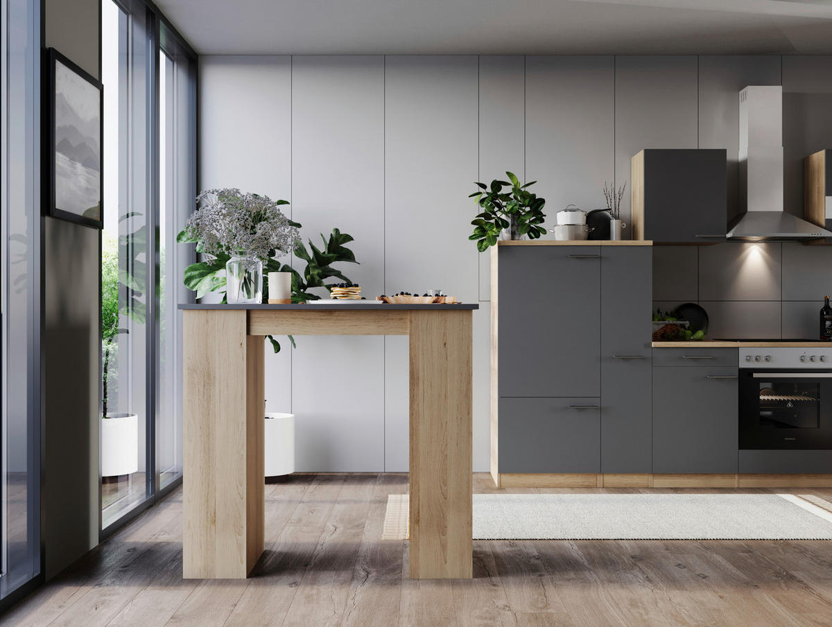 BARTISCH rechteckig Grau, Eichefarben  - Eichefarben/Grau, Design, Holzwerkstoff (103/50/115cm) - Respekta