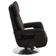 RELAXSESSEL in Leder Dunkelbraun  - Edelstahlfarben/Dunkelbraun, Design, Leder/Metall (78/112/85cm) - Cantus
