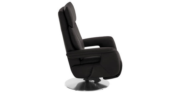 RELAXSESSEL in Leder Dunkelbraun - Edelstahlfarben/Dunkelbraun, Design, Leder/Metall (78/112/85cm) - Cantus
