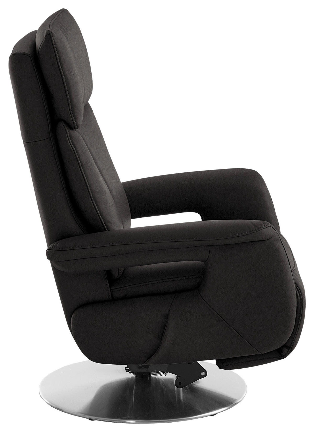 RELAXSESSEL in Leder Dunkelbraun  - Edelstahlfarben/Dunkelbraun, Design, Leder/Metall (78/112/85cm) - Cantus