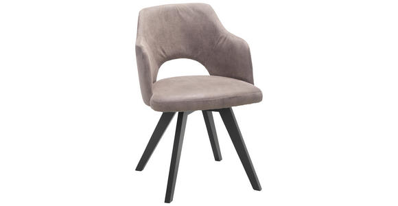 ARMLEHNSTUHL in Braun, Schwarz - Schwarz/Braun, Design, Holz/Textil (53/81/60cm) - Venda