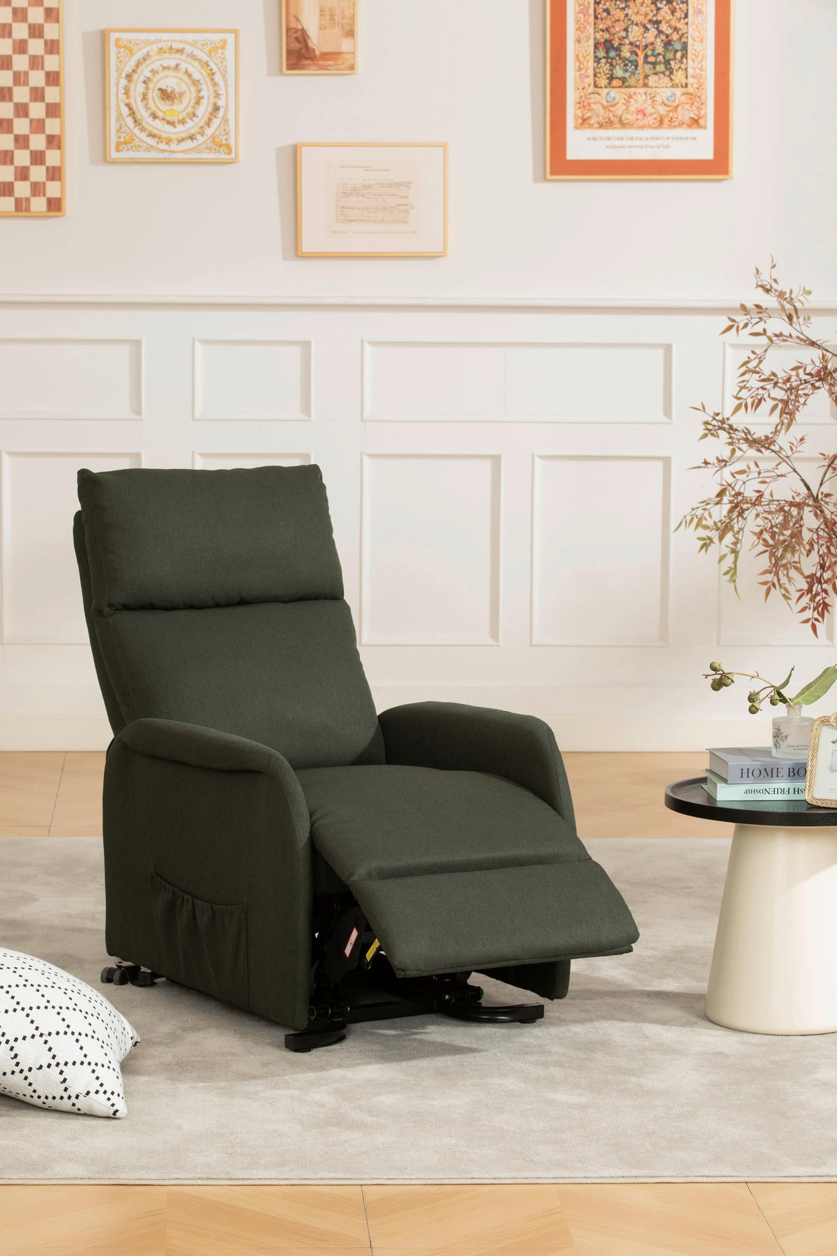 FERNSEHSESSEL Webstoff Grün  - Schwarz/Grün, KONVENTIONELL, Textil/Metall (68/103-80/93-158cm) - P & B