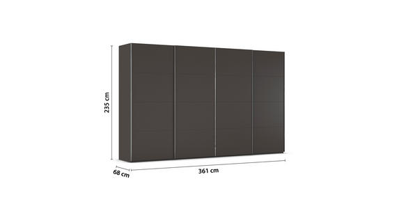 SCHWEBETÜRENSCHRANK  in Graphitfarben  - Chromfarben/Graphitfarben, Design, Holzwerkstoff/Metall (361/235/68cm) - Novel