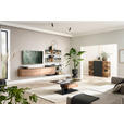 WOHNWAND  in Anthrazit, Eichefarben  339/170/39 cm  - Eichefarben/Anthrazit, Natur, Holz/Metall (339/170/39cm) - Valnatura