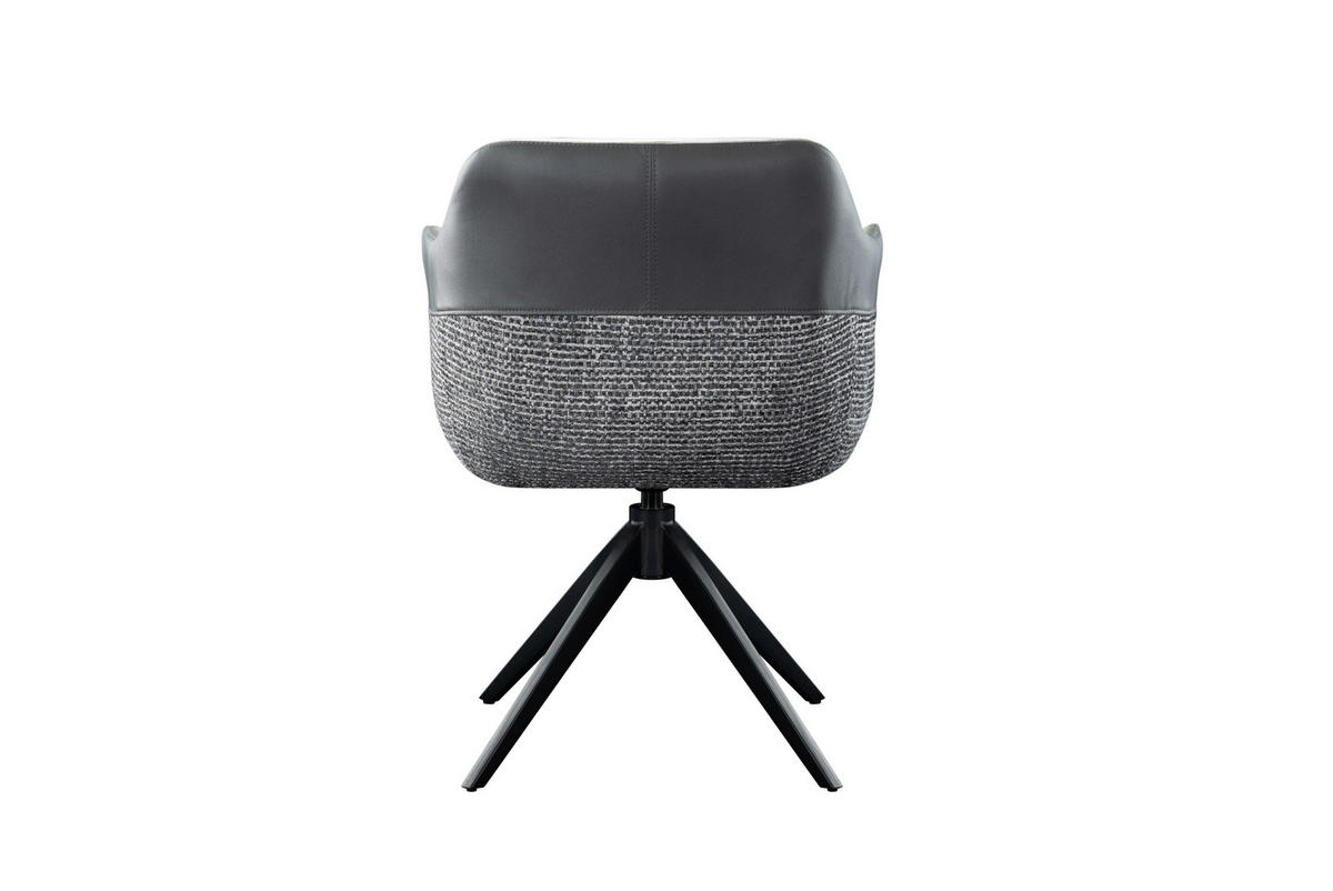 ARMLEHNSTUHL  in Eisen Webstoff, Mikrofaser  - Schwarz/Grau, Design, Textil/Metall (62/83/60cm) - Novel