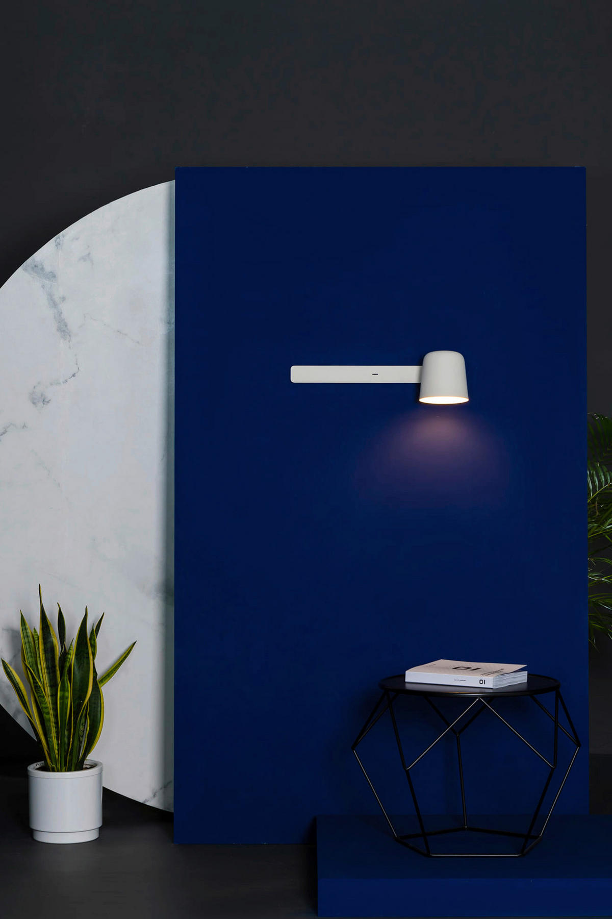 WANDLEUCHTE 14.5/18/46 cm   - Weiß, Basics, Metall (14.5/18/46cm)