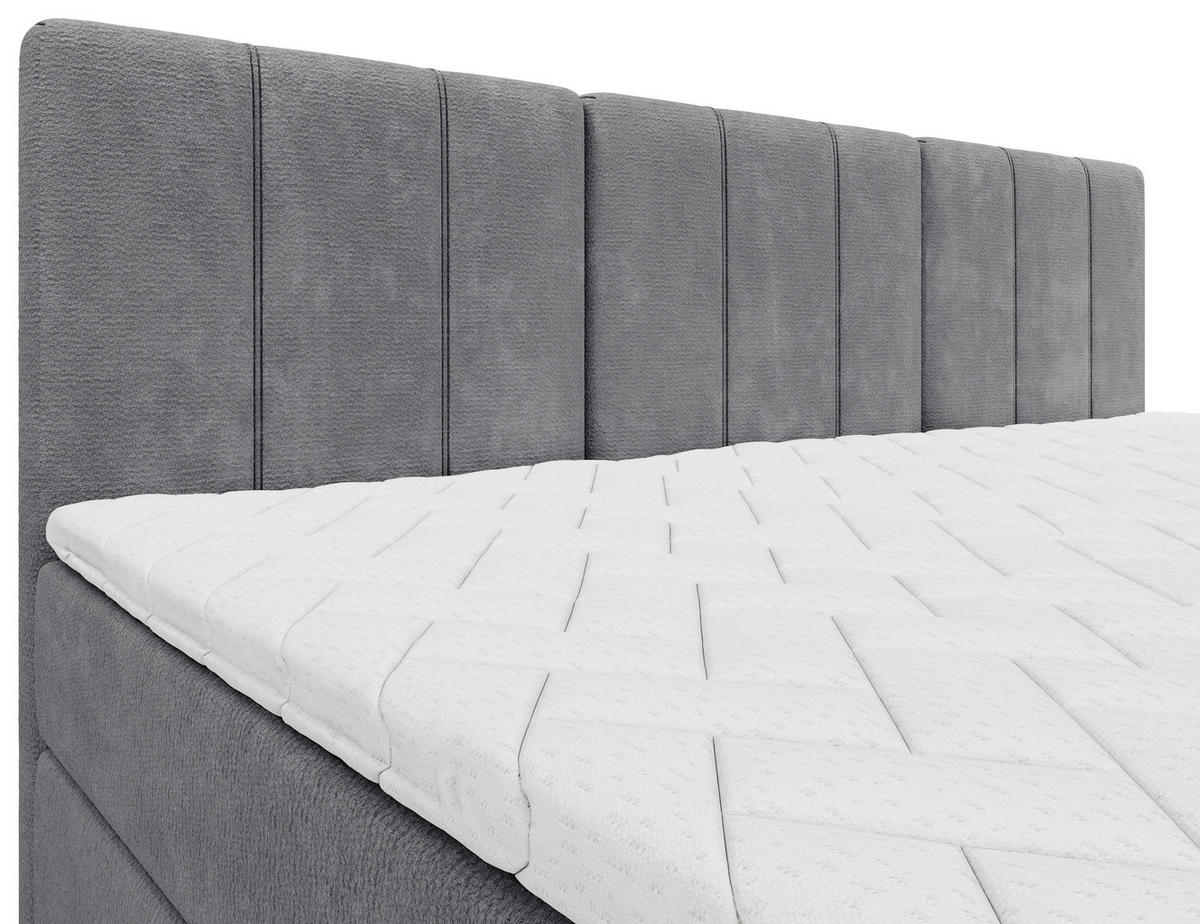 FAMILIENBETT - Schwarz/Grau, Design, Holzwerkstoff/Kunststoff (210/200cm) - Esposa