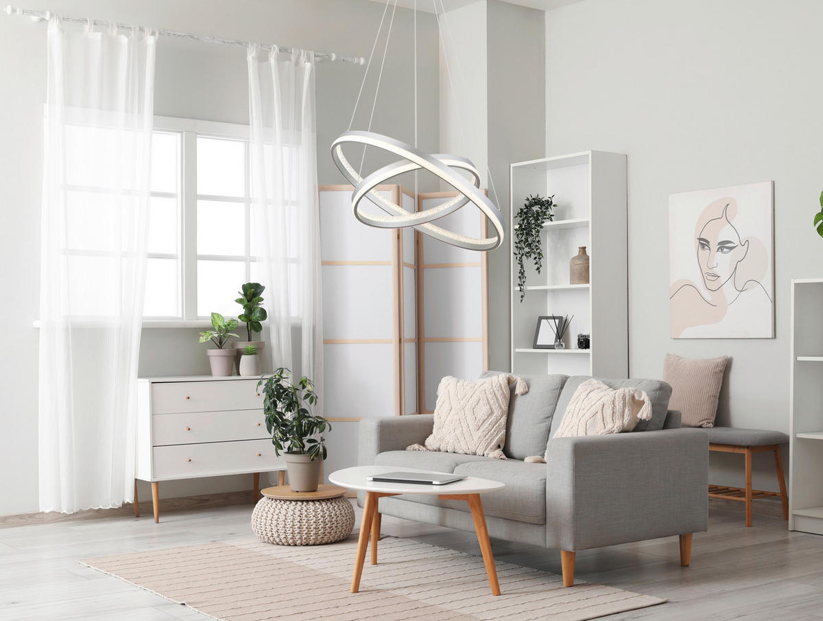 LED-HÄNGELEUCHTE MARY 59,5/120 cm   - Klar/Transparent, Design, Kunststoff/Metall (59,5/120cm)