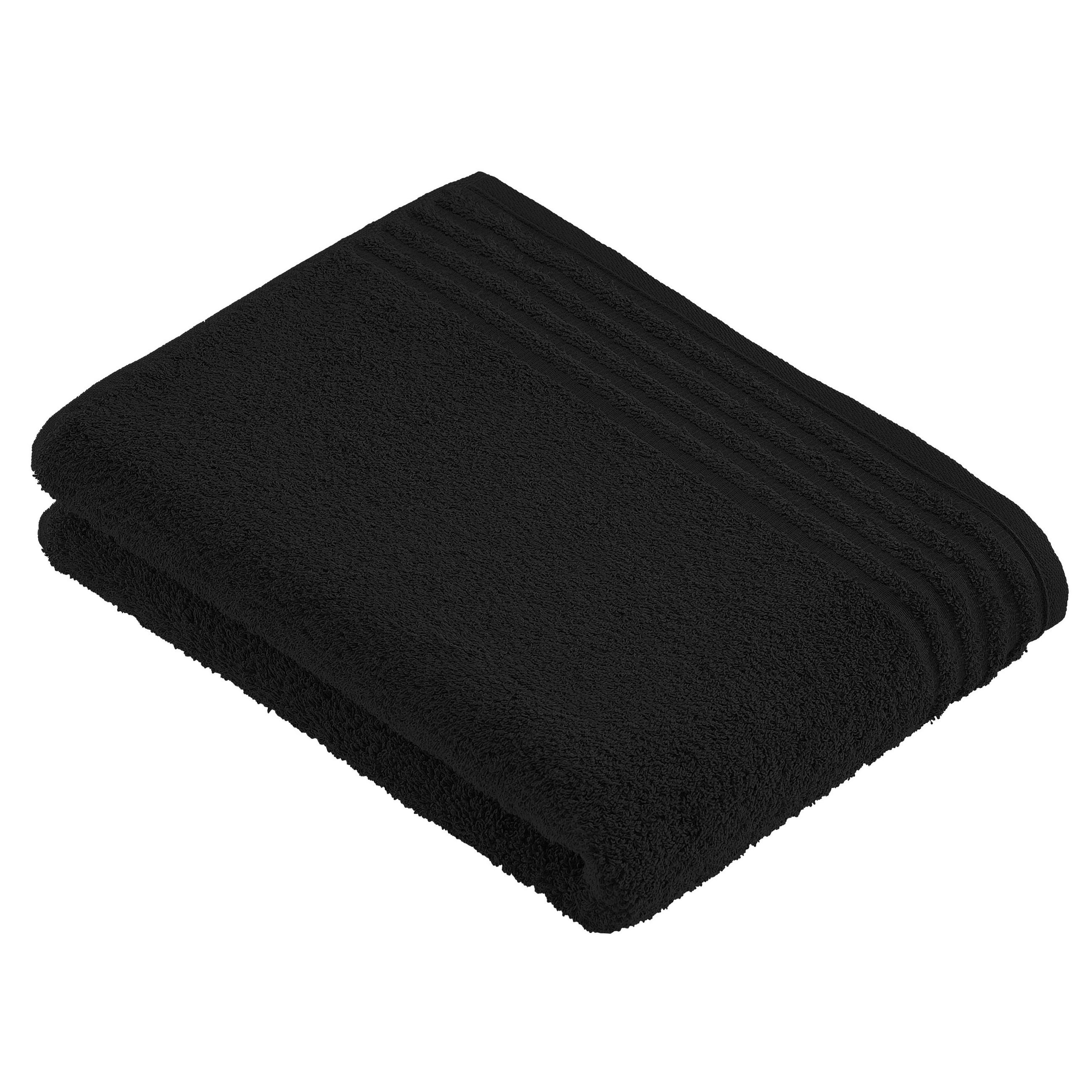 BADETUCH Vienna Style Supersoft Schwarz 100/150 cm  - Schwarz, Basics, Textil (100/150cm) - Vossen
