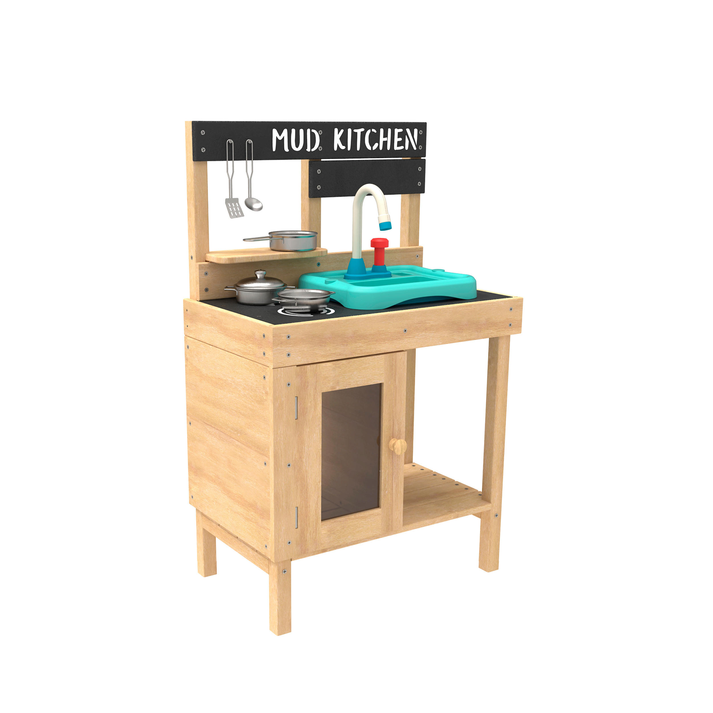 MATSCHKÜCHE Holz Kieferfarben  - Kieferfarben, KONVENTIONELL, Holz (55/33/88cm) - Ambia Garden