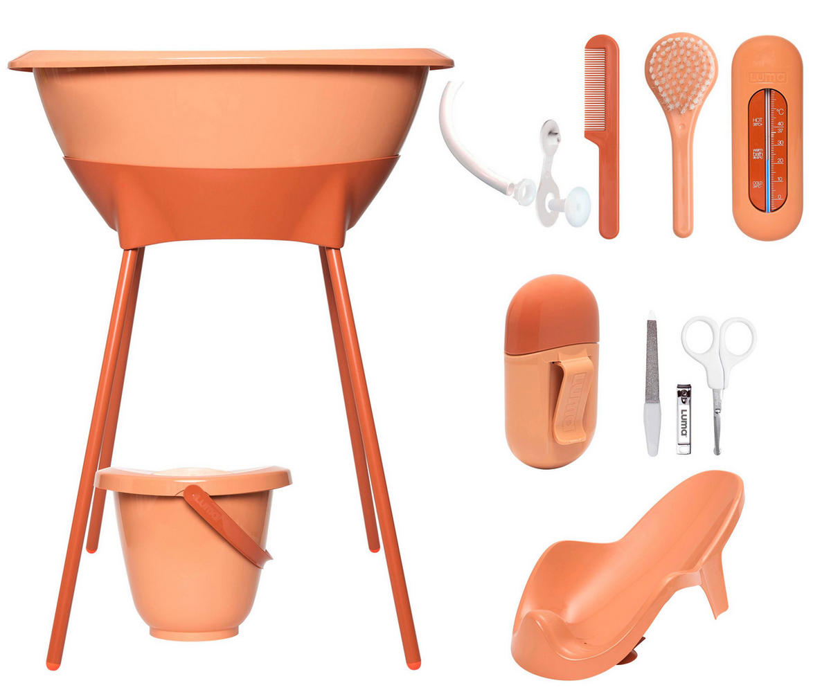 SET ZA KUPANJE BEBE  LUMA  - narančasta, Basics, plastika (79,5/40/46cm) - Bebe Jou