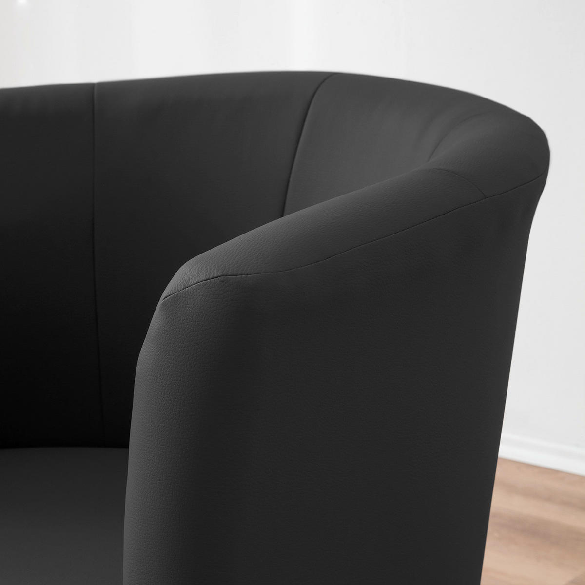 COCKTAILSESSEL Lederlook Schwarz  - Schwarz, Design, Kunststoff/Textil (66/75/56cm) - Livetastic