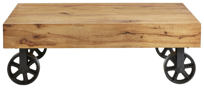 Couchtisch Eiche Furniert Rechteckig Schwarz Eichefarben Online