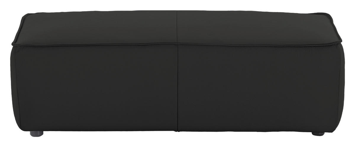 HOCKER in Leder Graphitfarben  - Schwarz/Graphitfarben, Modern, Leder/Kunststoff (120/39/60cm) - W.Schillig