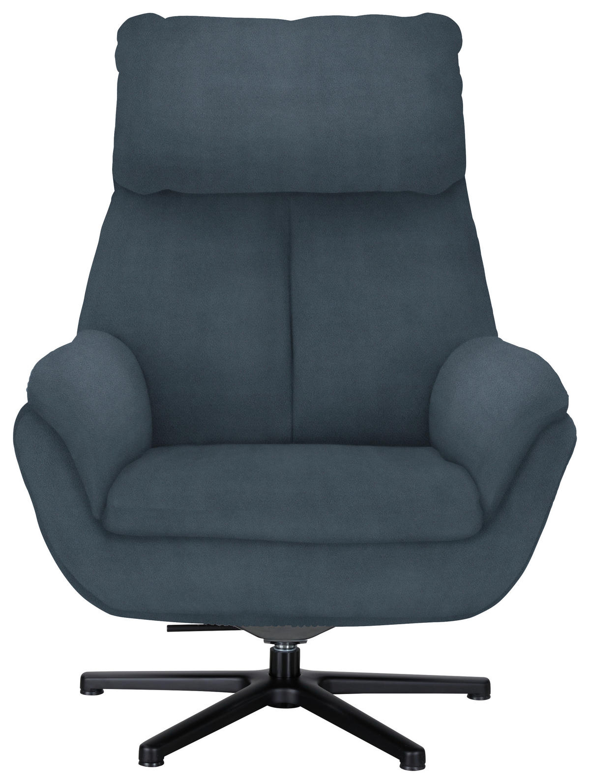 RELAXSESSEL in Textil Graublau  - Graublau/Schwarz, Design, Textil/Metall (79/108/89cm) - Beldomo Style