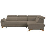 ECKSOFA in Chenille Graubraun  - Eichefarben/Graubraun, MODERN, Holz/Textil (287/212cm) - Valnatura