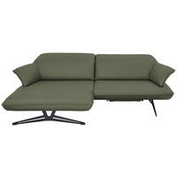 ECKSOFA in Echtleder Grün  169/252 cm  - Beige/Schwarz, Design, Leder/Metall (169/252cm) - Koinor